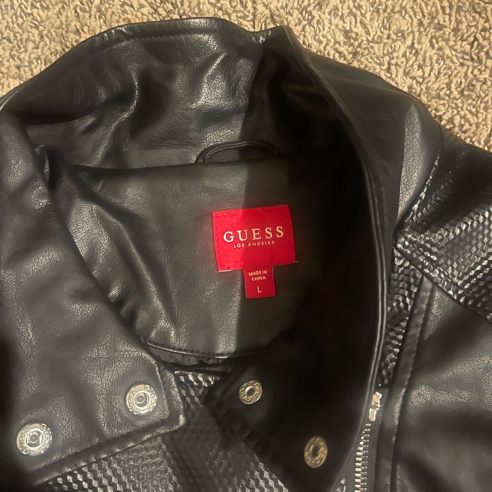 Guess black leather jacket